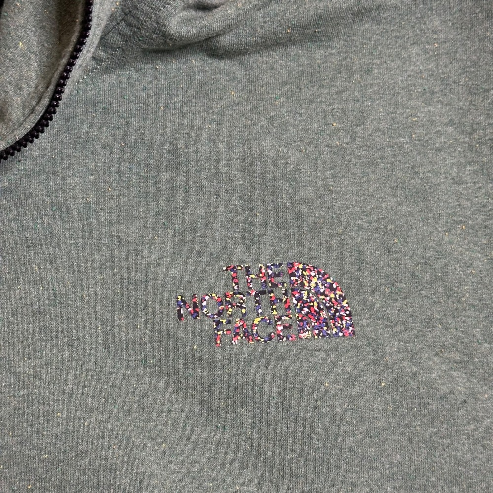 The North Face XL Green Quarter Zip Fleece Hoodie Circular Design Sustainability - Picture 4 of 11